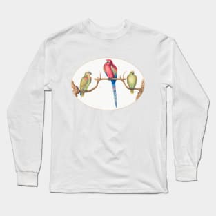 Scarlet Macaw with Two Smaller Green Parrots (1575–1580) Long Sleeve T-Shirt